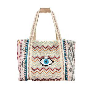 Evil Eye Beaded Tote Bag